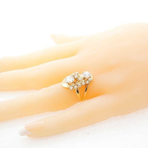 Art Deco Estate Sale Diamond Ring 14k Yellow Gold Vintage Jewelry 1.55 TCW - Picture 4 of 5